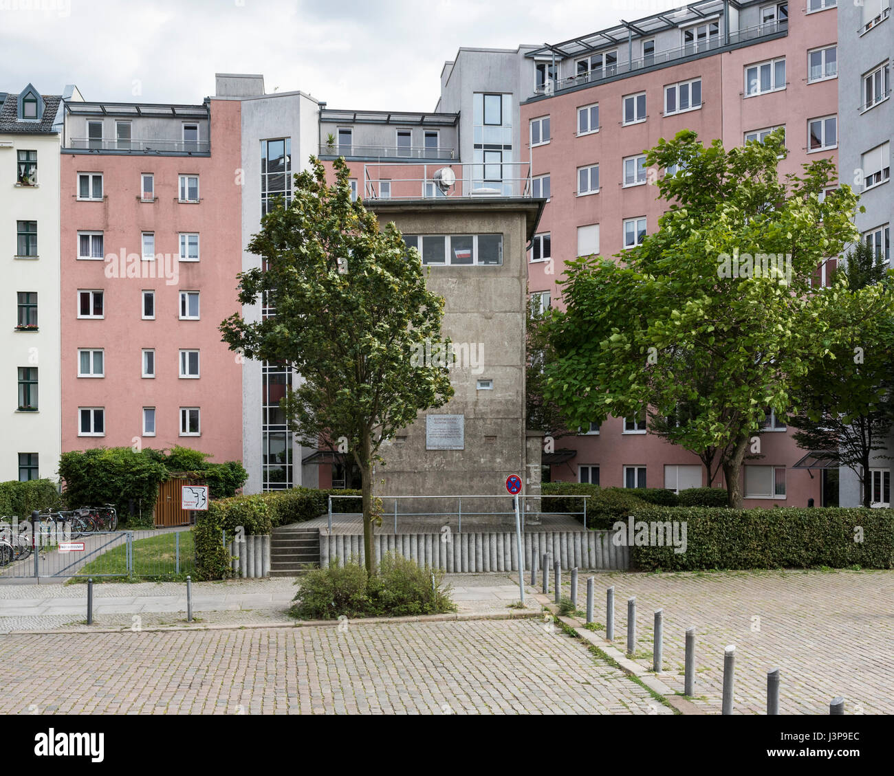 Berlino. Germania. Gedenkstätte Günter Litfin, ex torre di guardia di frontiera ripristinati come un memoriale a Günter Litfin, che è stato ucciso mentre tenta di lasciare Foto Stock