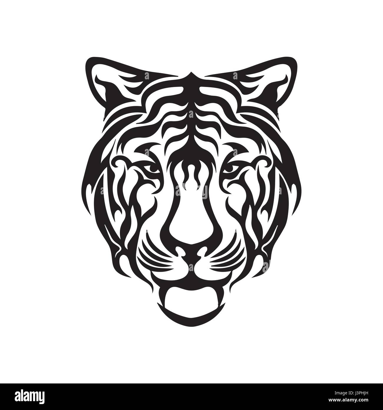 Tiger tattoo design Illustrazione Vettoriale