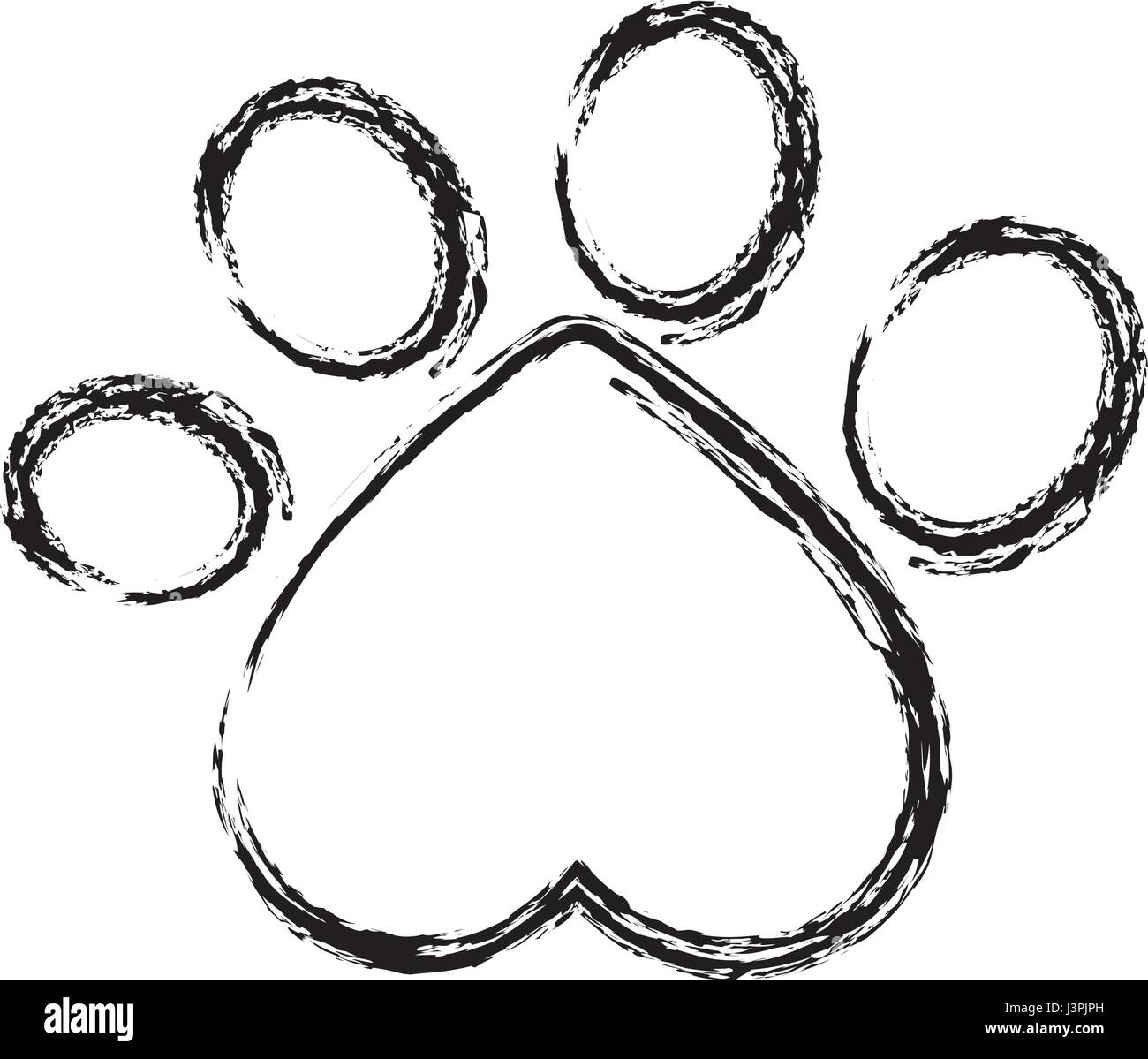 Zampa del cane icona stampa Immagine e Vettoriale - Alamy