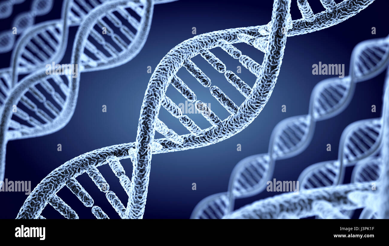 Abstract elica di DNA sfondo. 3d illustrazione Foto Stock