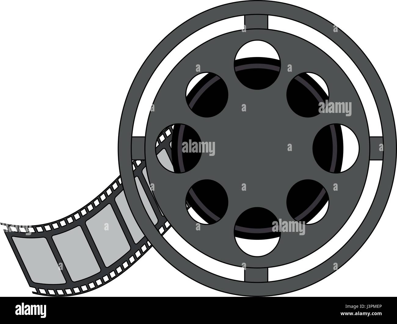 Immagine a colori cartoon rotolo pellicola bobina Illustrazione Vettoriale