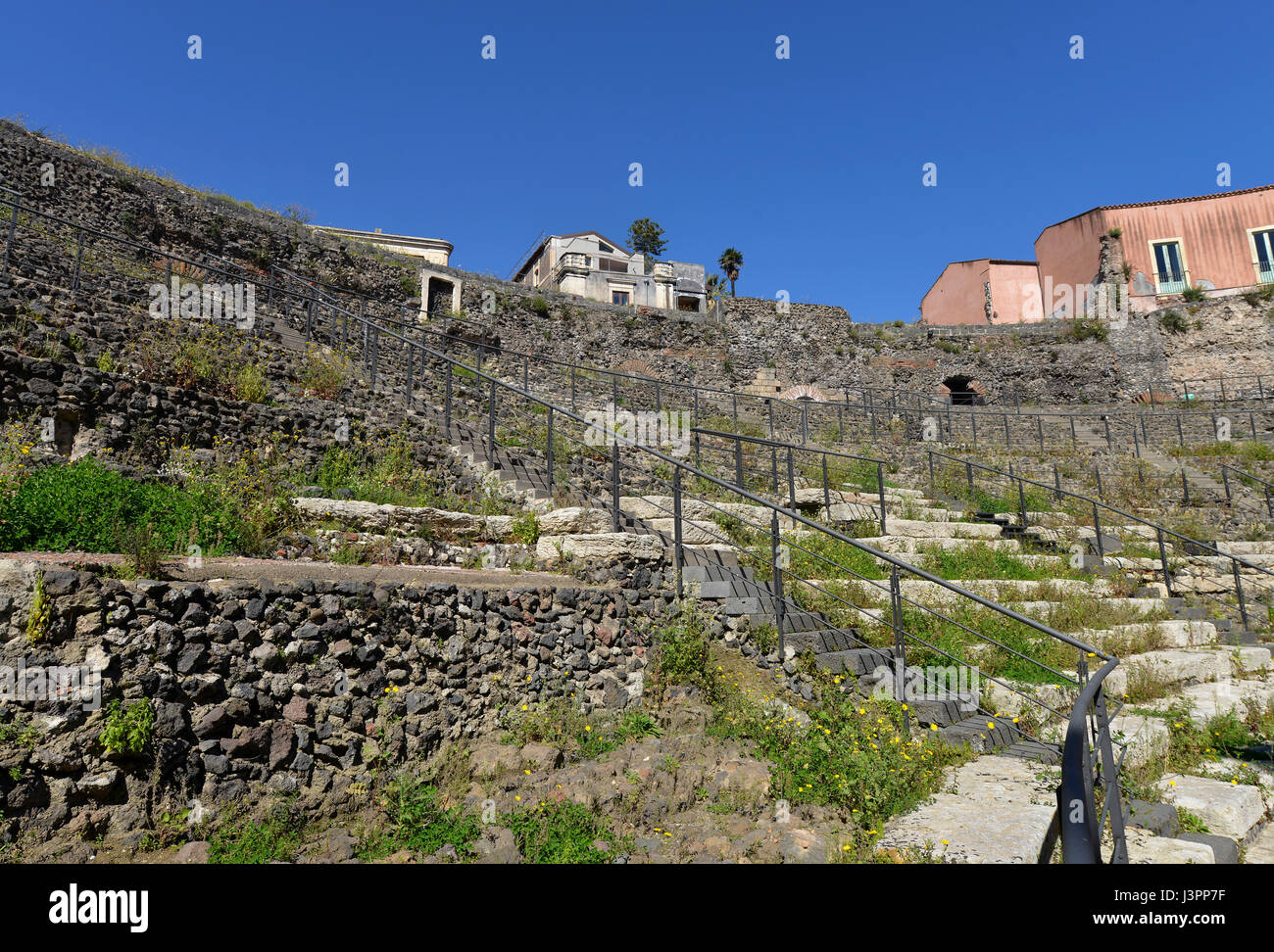 Teatro Romano, Via Vittorio Emanuele II, Catania, Sizilien, Italien Foto Stock