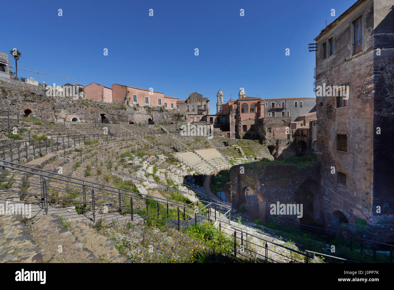 Teatro Romano, Via Vittorio Emanuele II, Catania, Sizilien, Italien Foto Stock