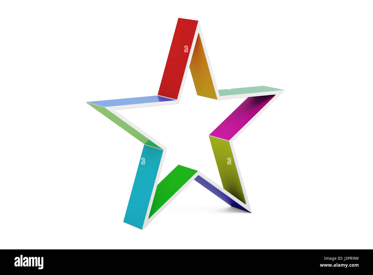 Stella colorata company Logo design, 3D rendering isolati su sfondo bianco Foto Stock