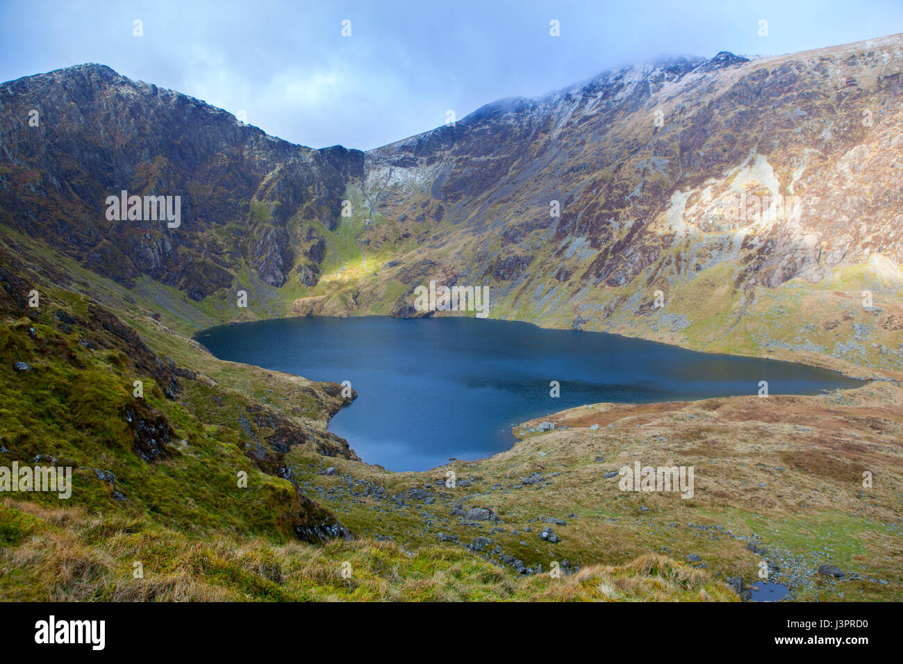 Llyn Cau, Cadair Idris, Pen y Gader, Snowdonia, Galles Foto Stock