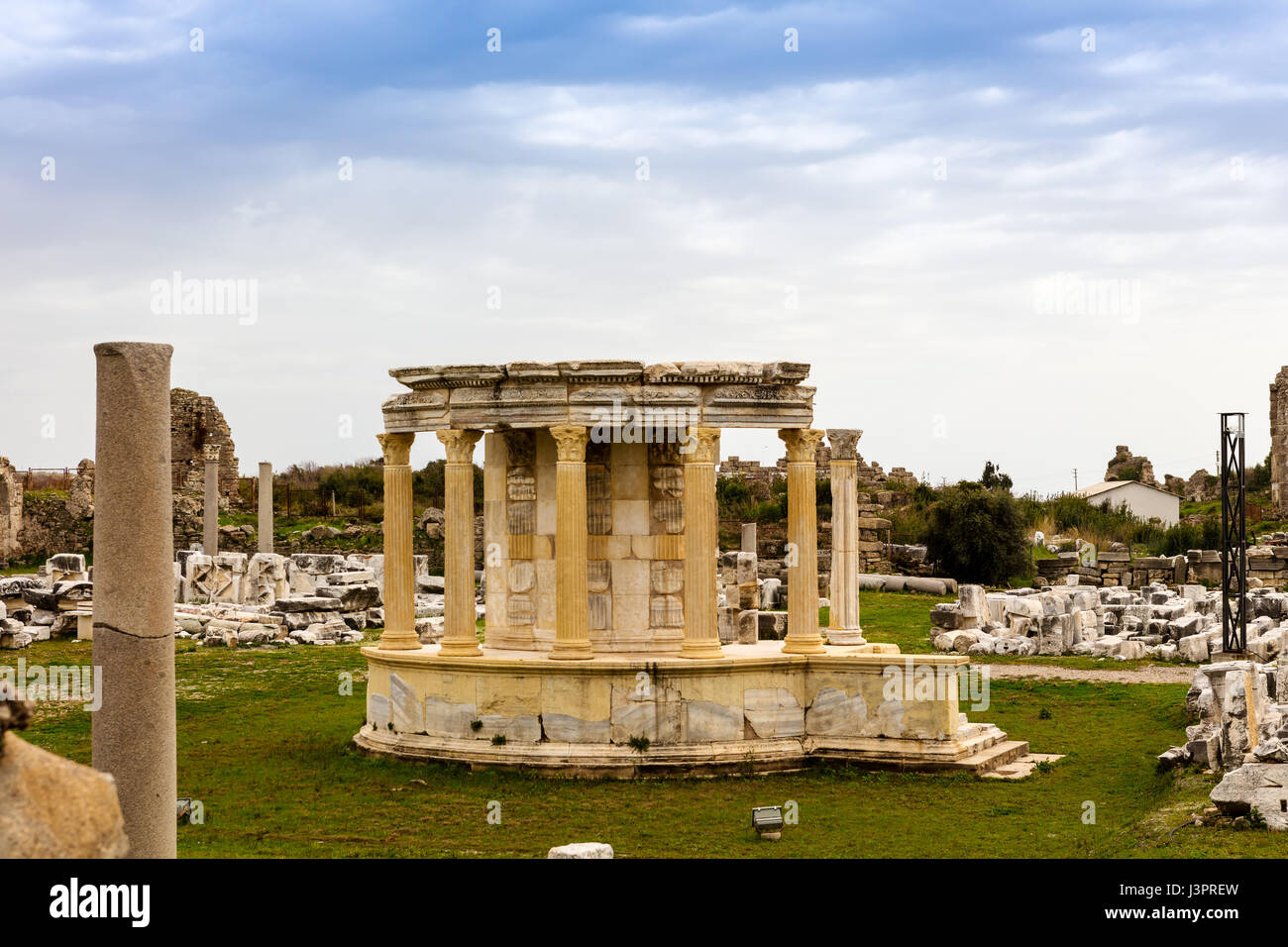 Antiche terme romane. Le rovine di Side. La Turchia. Foto Stock