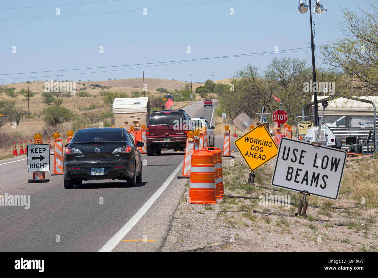 Sonoita, Arizona - USA Pattuglia di Confine checkpoint sulla Arizona Highway 83, circa 25 miglia a nord della frontiera messicana. Foto Stock