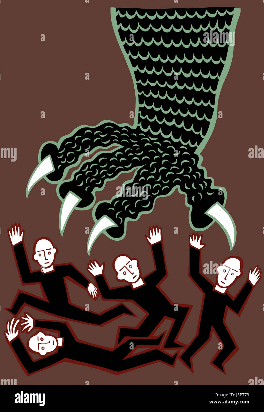 Look out. Disegnato a mano illustrazione editoriale. Foto Stock