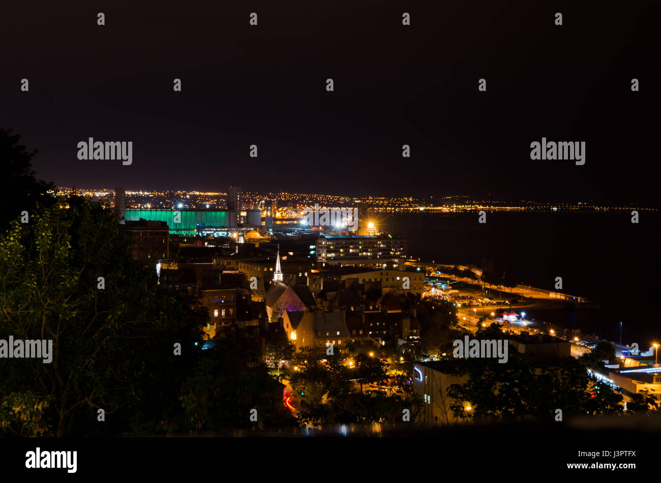 Chateau Frontenac alla notte, Quebec City, in Canada. Foto Stock