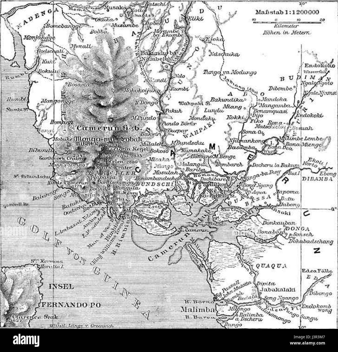 Karte von in Camerun Foto Stock