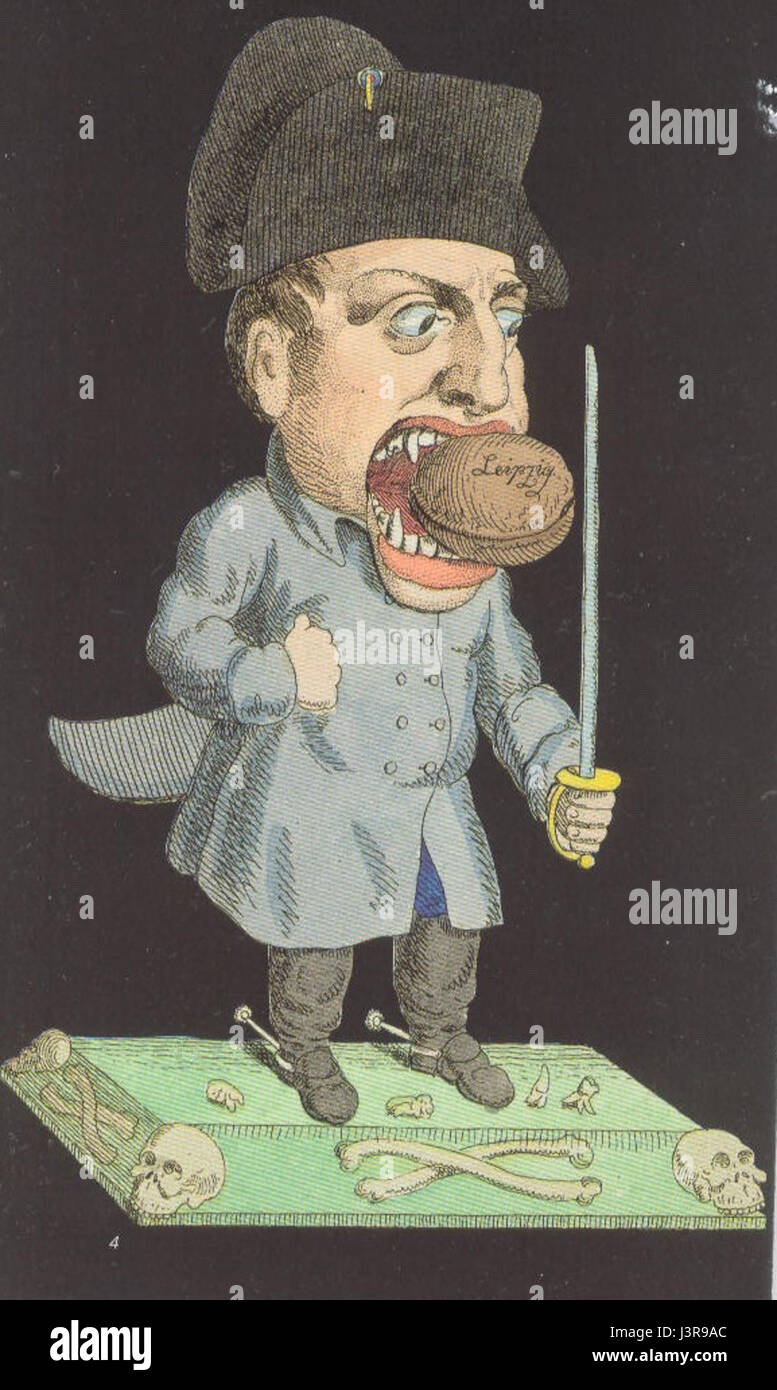 "Karikatuur Napoleon" si riferisce a una caricatura di Napoleone Bonaparte, che veniva spesso usata per satirizzare il leader francese. Queste caricature fornirono un commento sulla sua leadership, personalità e regno. Foto Stock