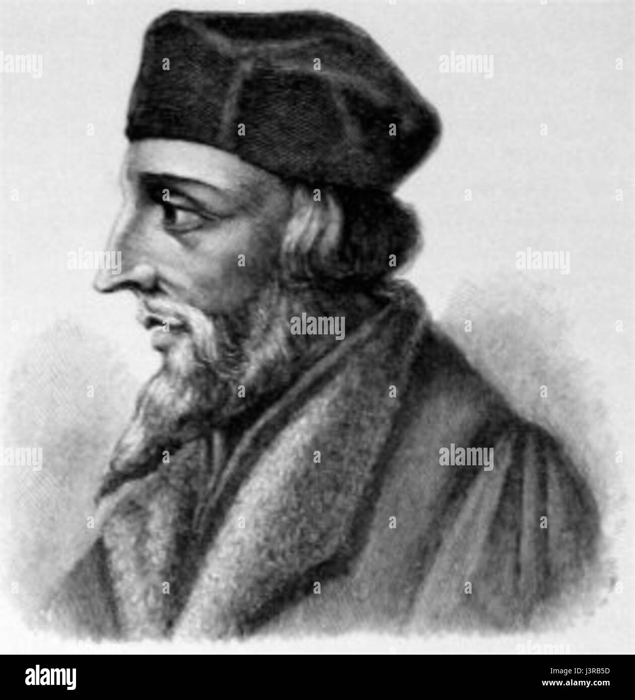 Jan Hus (circa 1372â€“1415) è stato un teologo e filosofo ceco che divenne un riformatore della chiesa e un predecessore chiave del protestantesimo. Le sue critiche alle pratiche ecclesiastiche portarono alla sua scomunica e alla sua esecuzione, ma le sue idee influenzarono il movimento ussita e in seguito i riformatori protestanti. Foto Stock