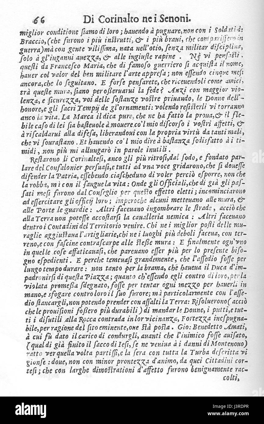 Questo titolo si riferisce a un resoconto storico dello Stato di Urbino, in Italia, in particolare il terzo libro di una storia multiparte. Il documento descrive in dettaglio gli aspetti politici, sociali e culturali di Urbino durante il suo periodo di indipendenza. Foto Stock