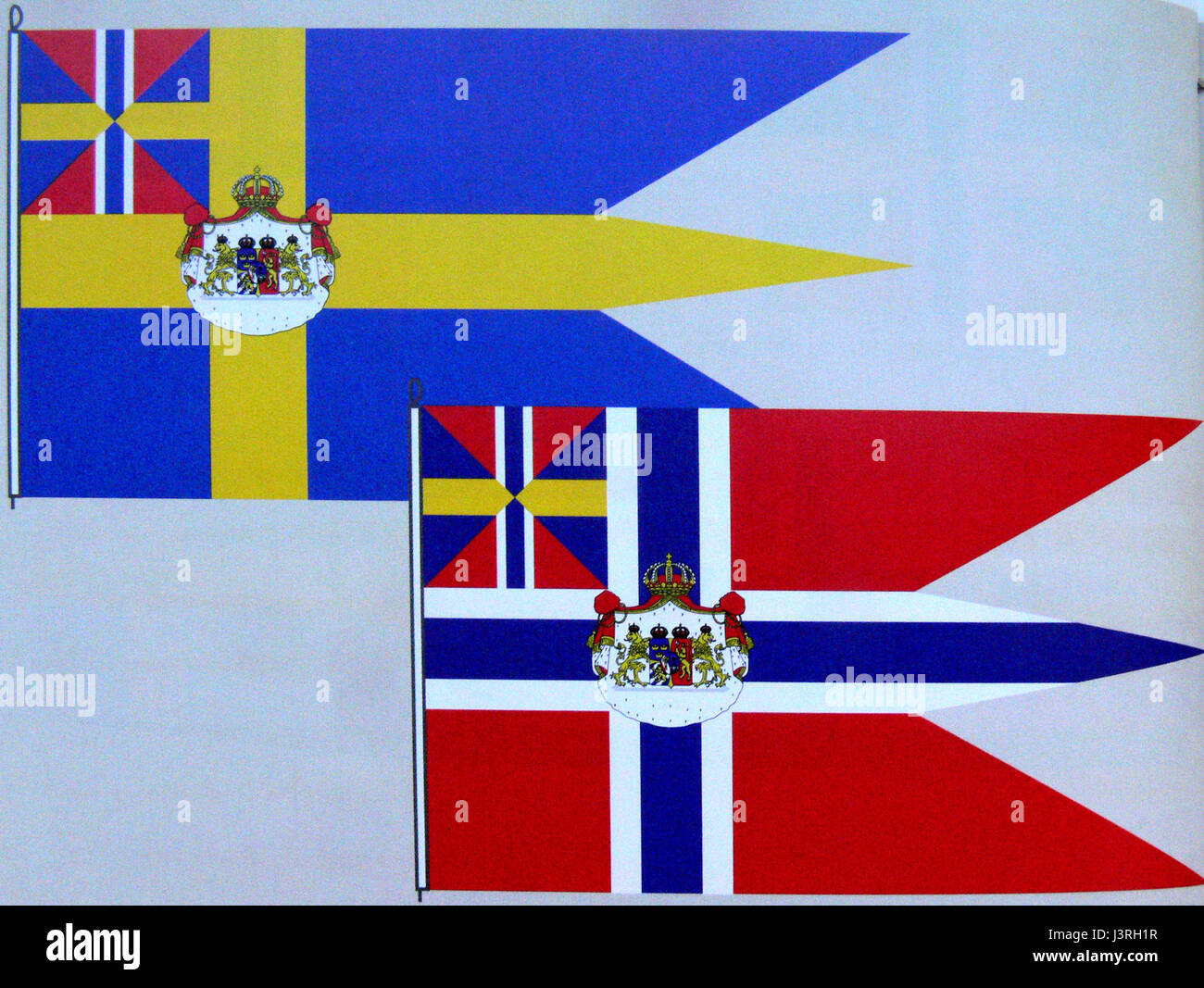 Koenigsflagge Schw Norw 1844 Foto Stock