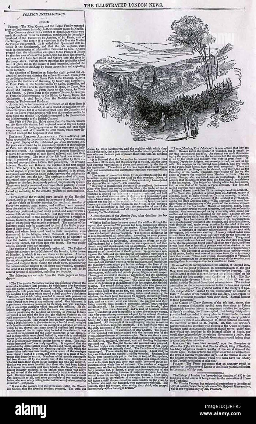 Illustrated London News pagina 4 prima edizione Foto Stock