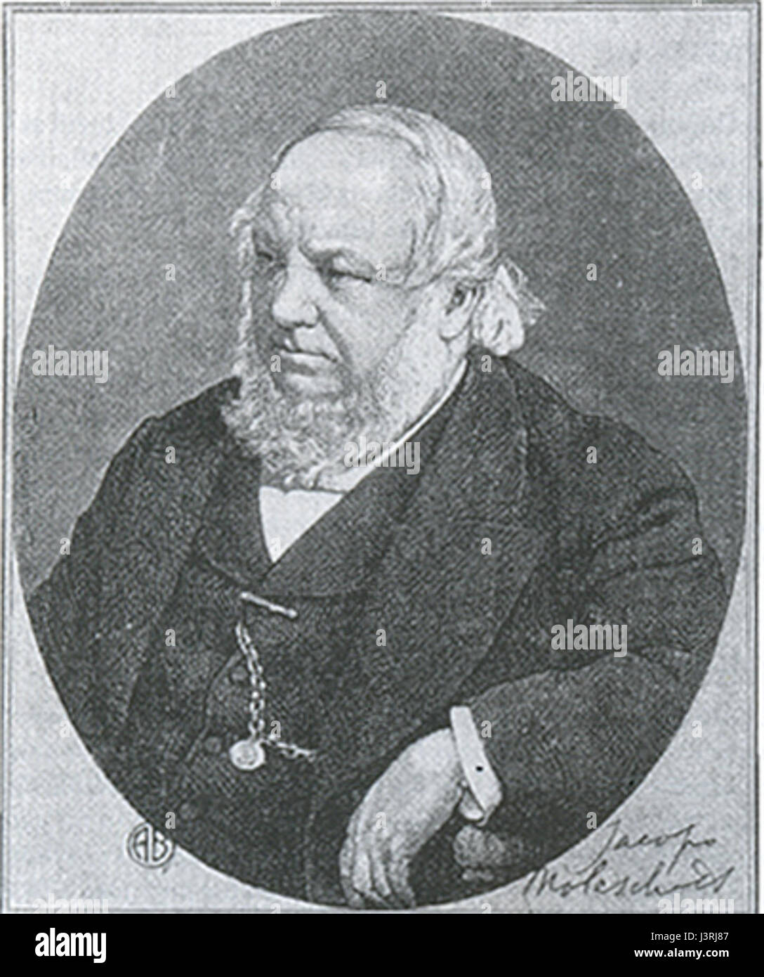 Jakob Moleschott è stato un fisiologo e filosofo olandese noto per il suo lavoro nei campi della nutrizione e della biochimica. Ha contribuito alla comprensione del metabolismo e della salute umana, in particolare per quanto riguarda la dieta e la nutrizione. Foto Stock