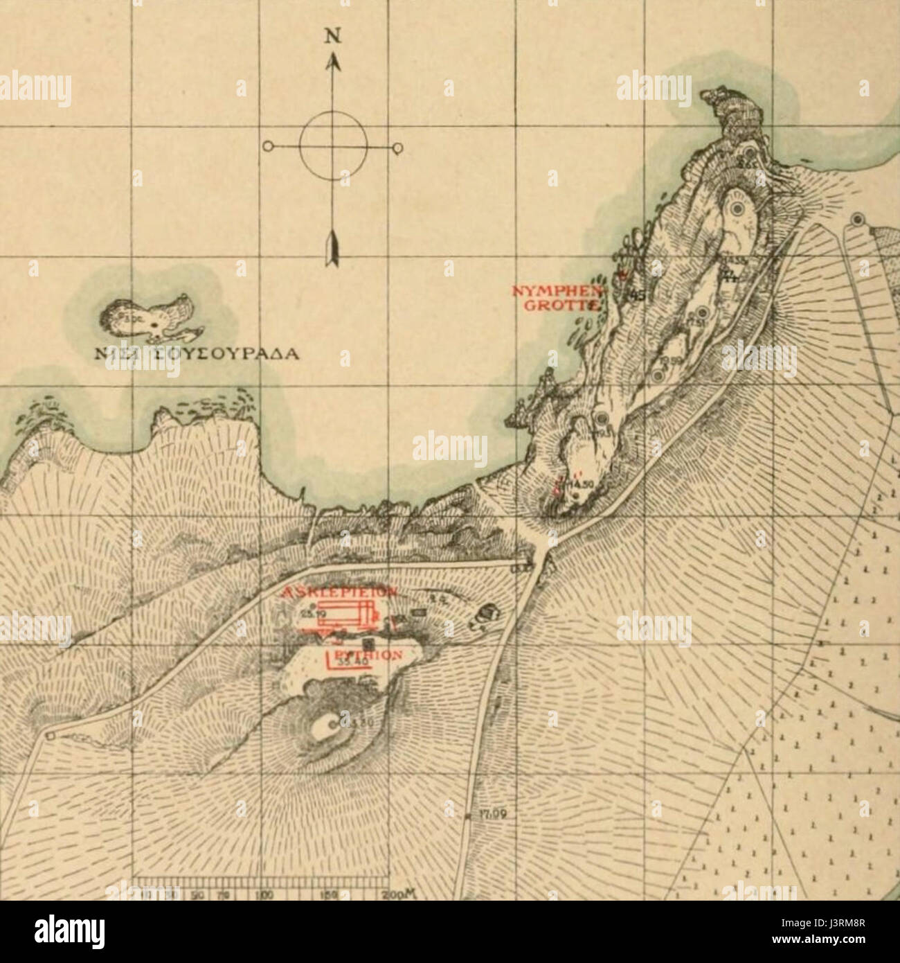 Karte Asklepieion Pythion Paros 01 Foto Stock