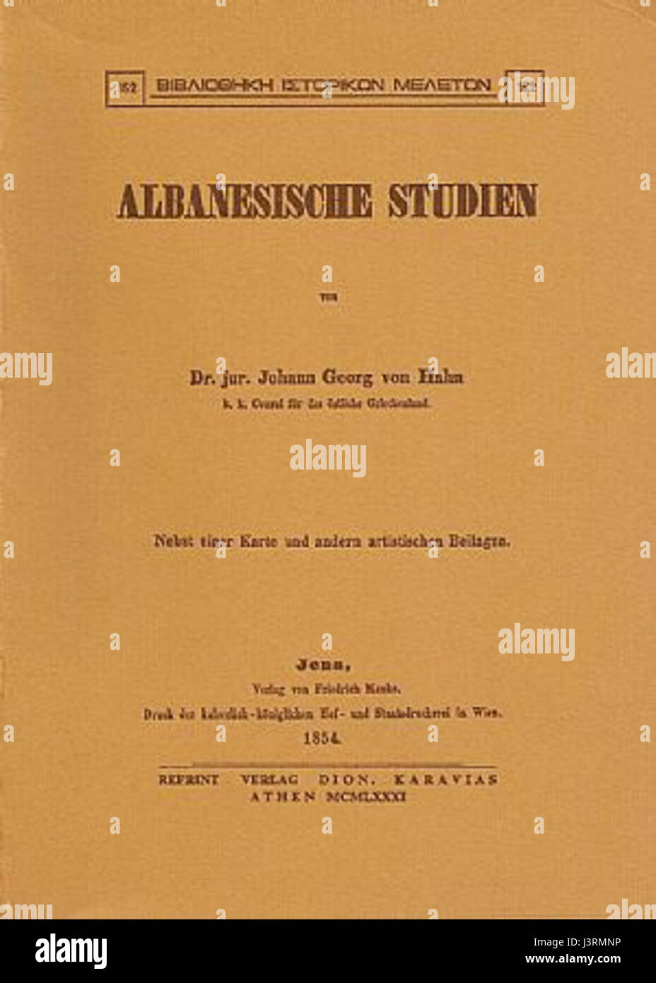 Johan von Hahn Albanesische Studen Jena 1854 Foto Stock