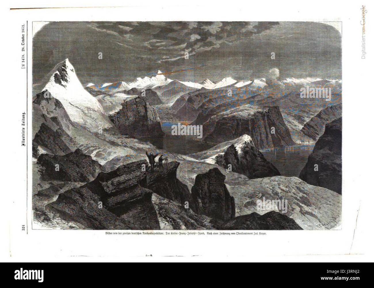 Kaiser Franz Josef gletscher 1871 Foto Stock