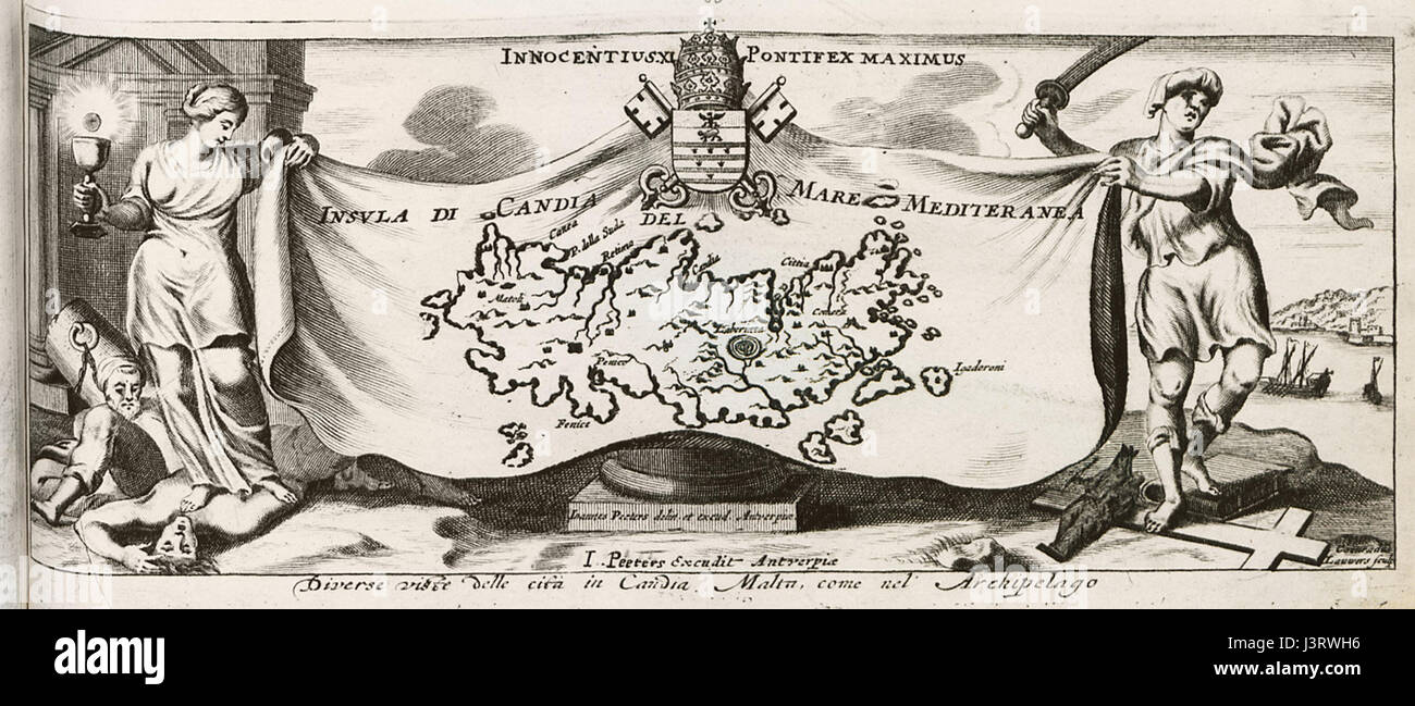 Insula di Candia del Mare Mediteranea Peeters Giacobbe 1686 Foto Stock