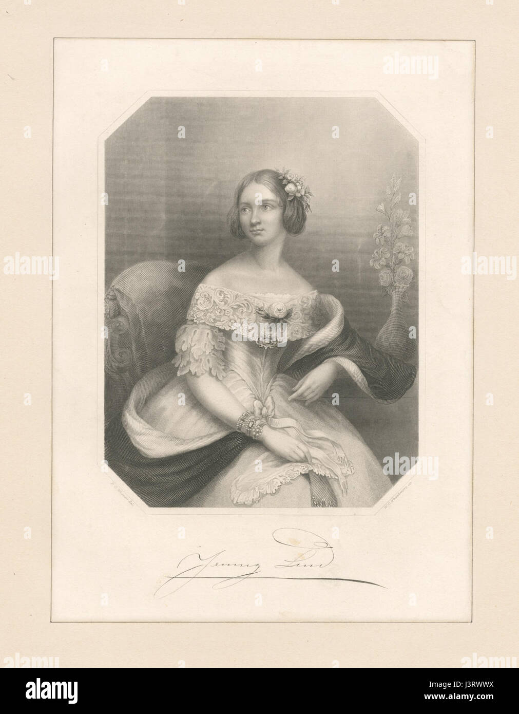 Jenny Lind, una celebre cantante d'opera svedese, è raffigurata in questo ritratto, mostrando il suo impatto sul mondo della musica classica durante il XIX secolo. Foto Stock