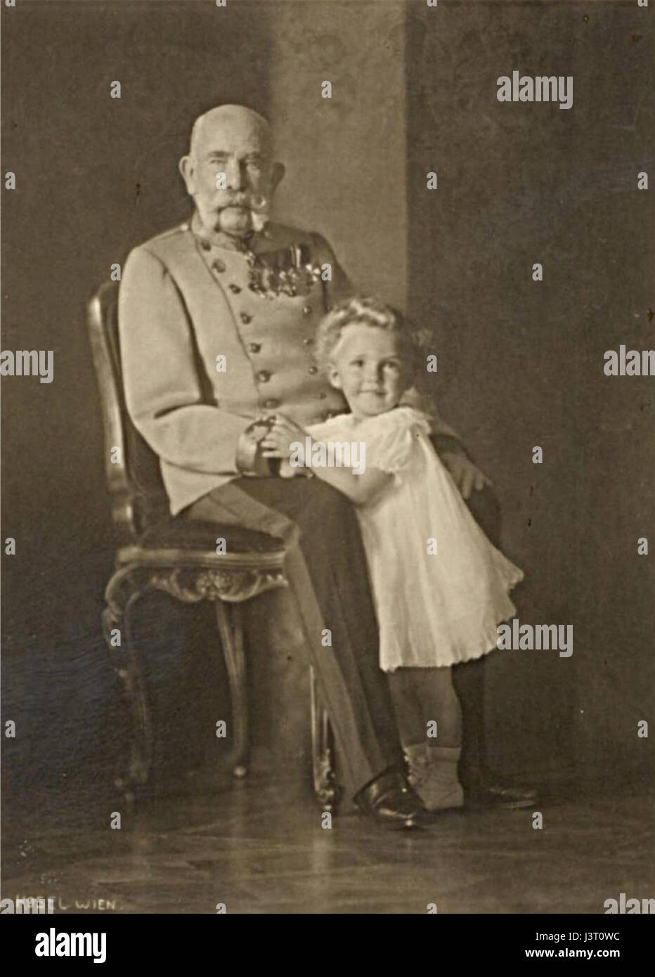 Kaiser Franz Joseph I. e otto (15.09.1914) Foto Stock