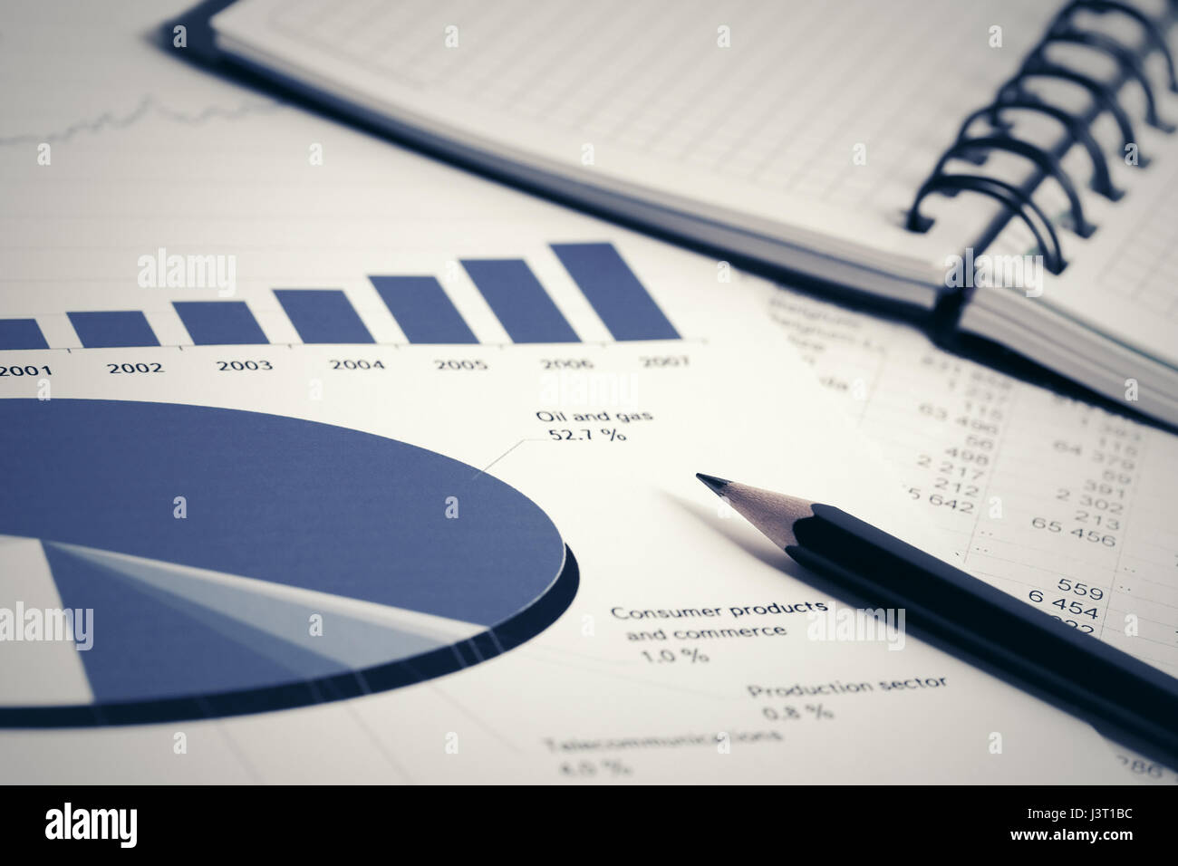 Il mercato azionario grafici e tabelle analisi Foto Stock