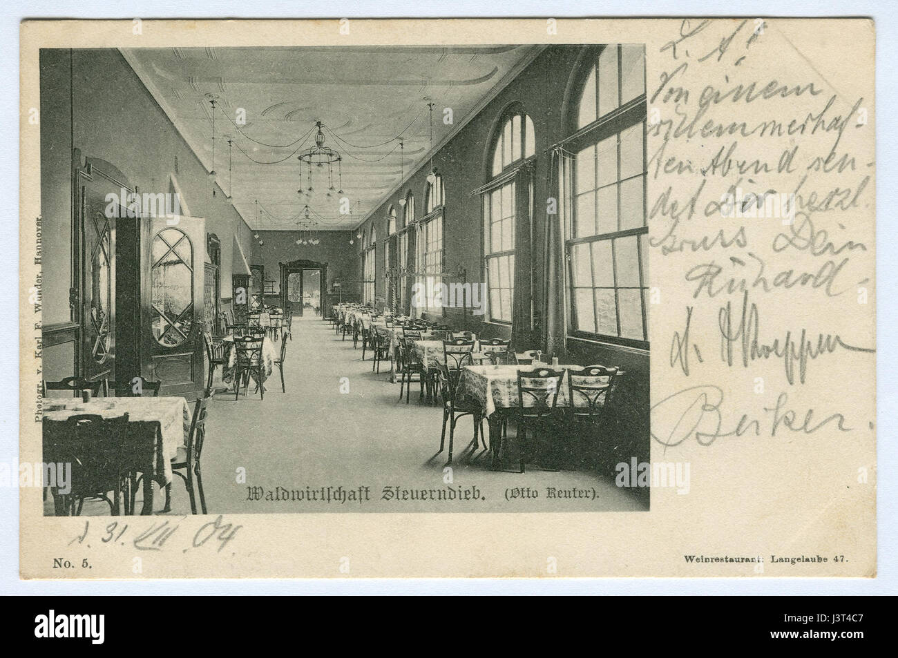 Karl F. Wunder PC Steuerndieb Waldwirtschaft (Otto Reuter) Weinrestaurant Langelaube 47. No. 5 Foto Stock