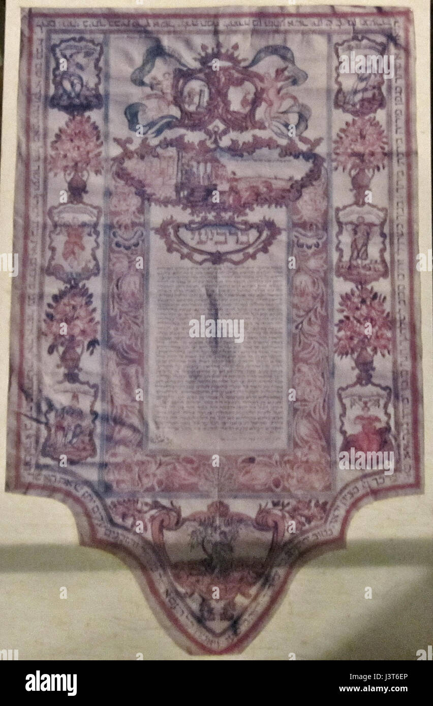 Ketubah, Roma 1771 Foto Stock