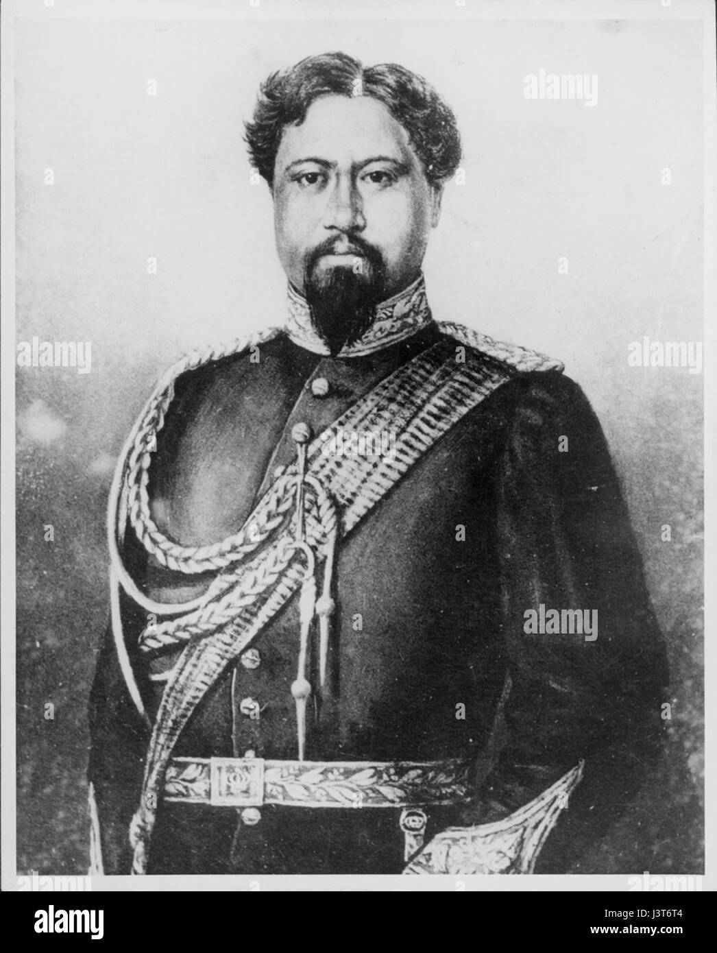 Questo ritratto raffigura Kamehameha V, il re delle Hawaii dal 1863 al 1872. Era noto per i suoi sforzi nel mantenere la sovranità hawaiana e modernizzare il regno durante il suo regno. Foto Stock