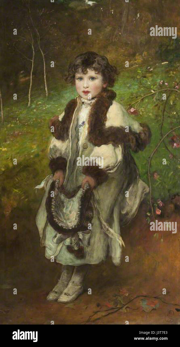 James Sant, un importante artista inglese del XIX secolo, dipinse "Julie Gollan", un ritratto di una donna che riflette la sua padronanza della ritrattistica realistica e l'attenzione dell'epoca vittoriana sui dettagli e lo status sociale nell'arte. Foto Stock