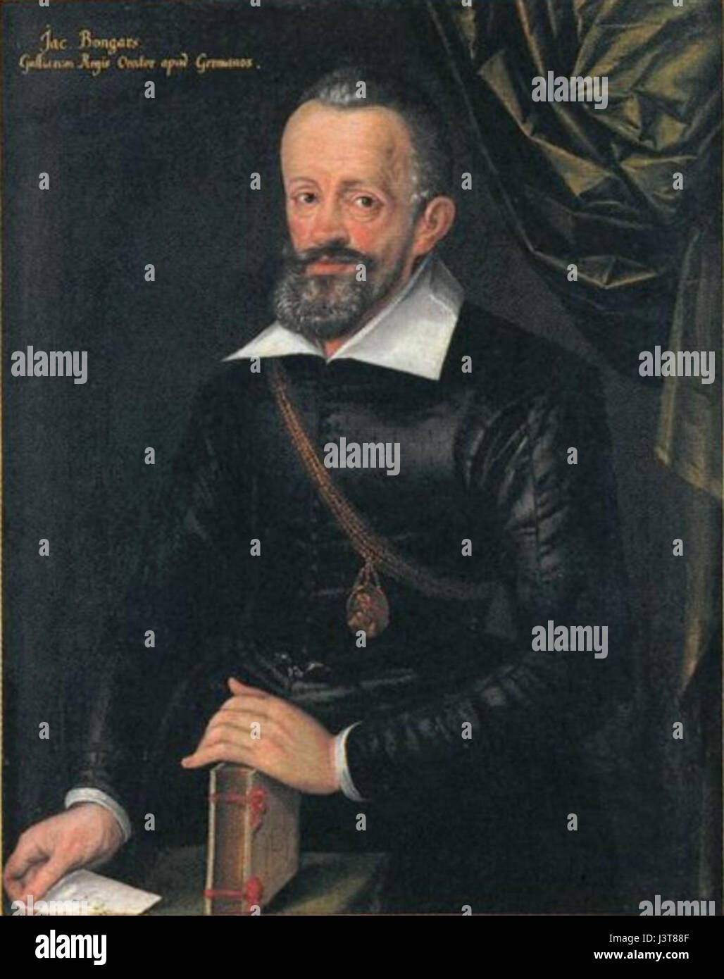 Jacques Bongars è stato un diplomatico e storico francese, noto per i suoi scritti storici e contributi alla diplomazia europea durante i secoli XVI e XVII, in particolare per il suo lavoro sulla storia dell'Impero ottomano e dell'Oriente. Foto Stock