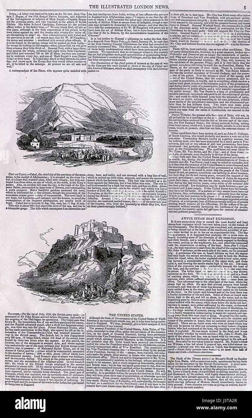 Illustrated London News pagina 5 prima edizione Foto Stock