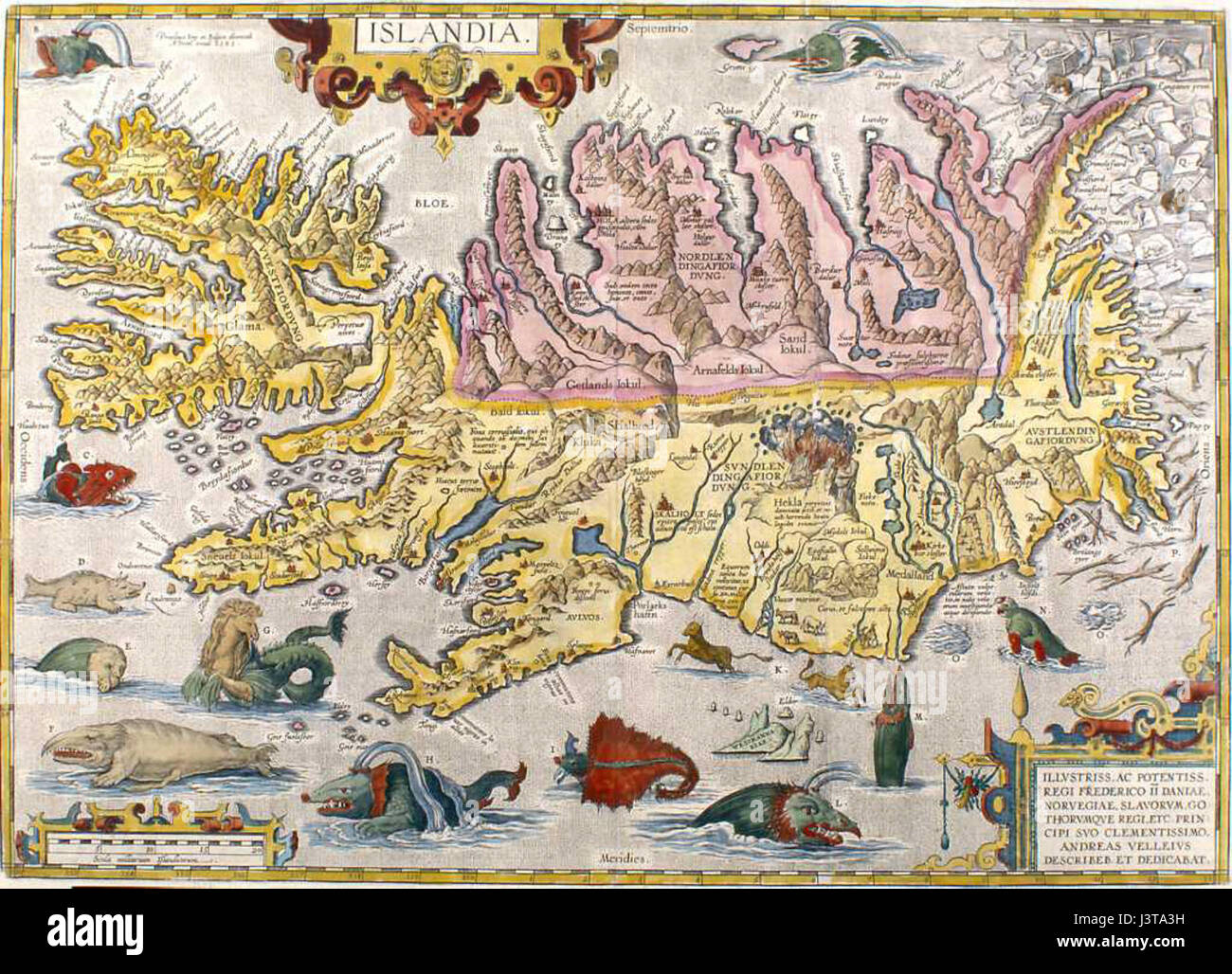 Mappa dell'isola gudbrandur Foto Stock