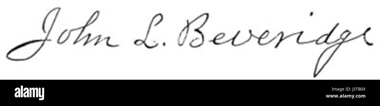 La firma di John L. Beveridge, una figura storica, si riferisce probabilmente a una personalità notevole in ambito legale, politico o sociale. Rappresenta un'identità di individualâ e un significato storico durante la sua vita. Foto Stock