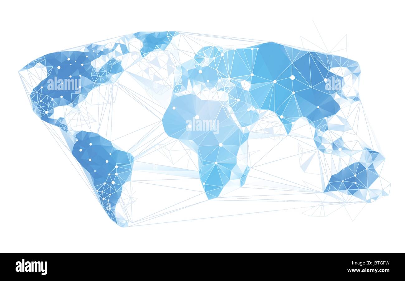Mappa mondo geometrico astratto massa poligonale Illustrazione Vettoriale