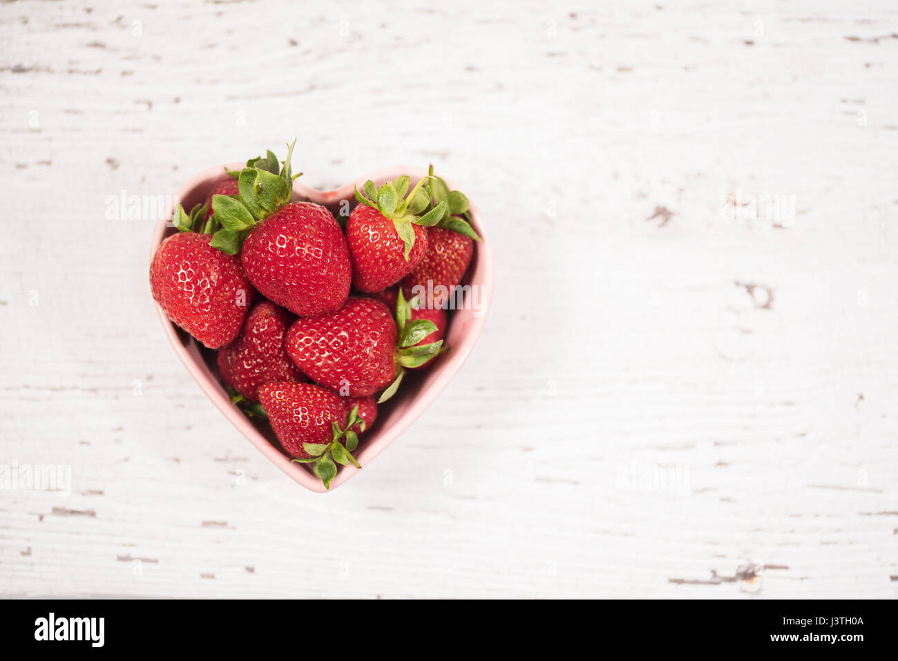 Coppa di fragole vista superiore Foto Stock