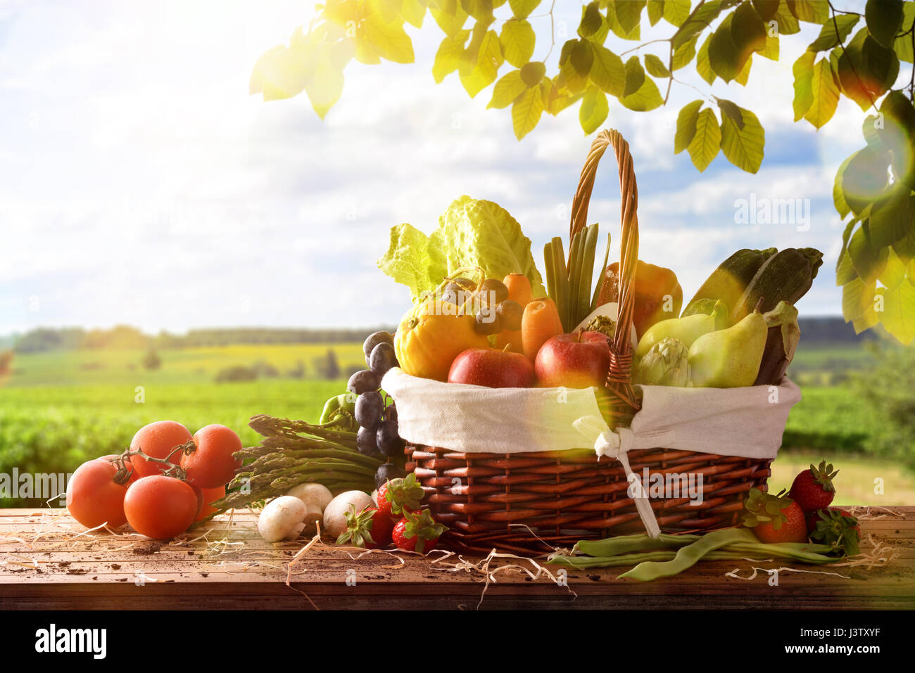 cestino con fresco frutta su di legno tavolo nel cucina, ai generativo  28246682 Stock Photo su Vecteezy