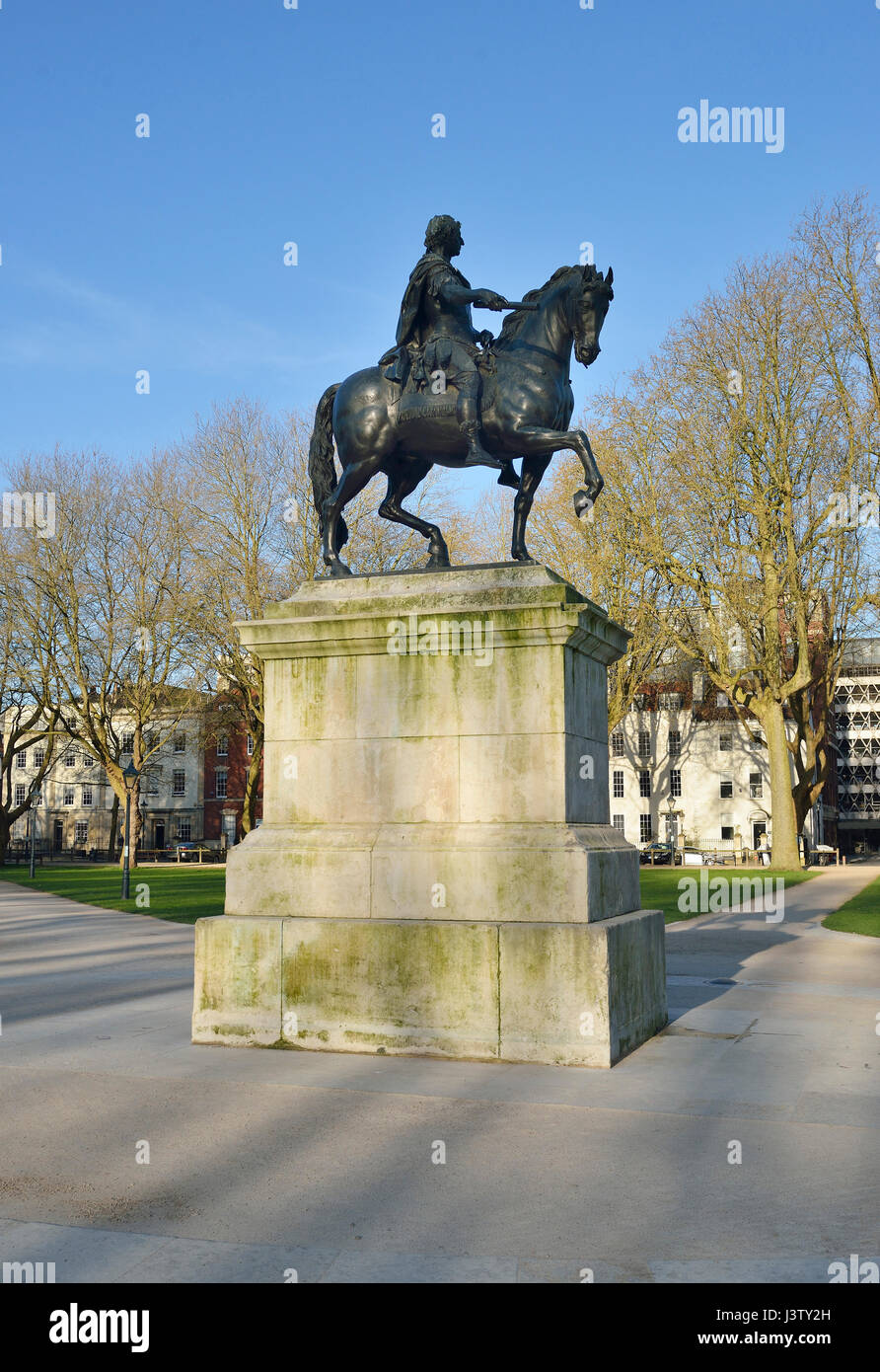 William III statua e Queens Square, Bristol Foto Stock