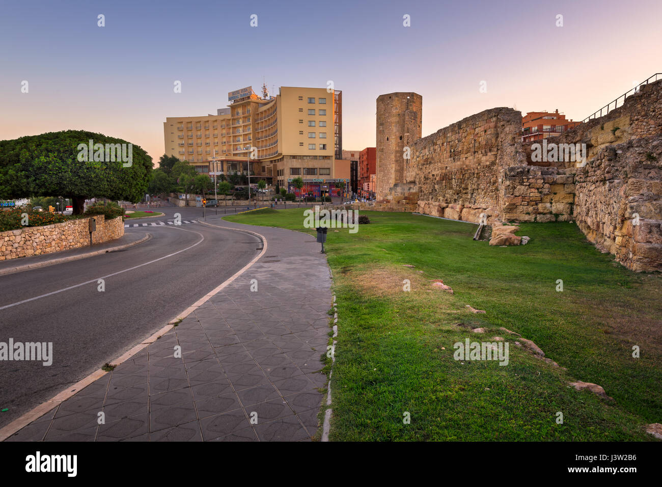 TARRAGONA, Spagna - 27 giugno 2016: i ruderi degli antichi romani nel circo di Tarragona. Il circus è stato costruito alla fine del primo secolo D.C., possibilmente in t Foto Stock