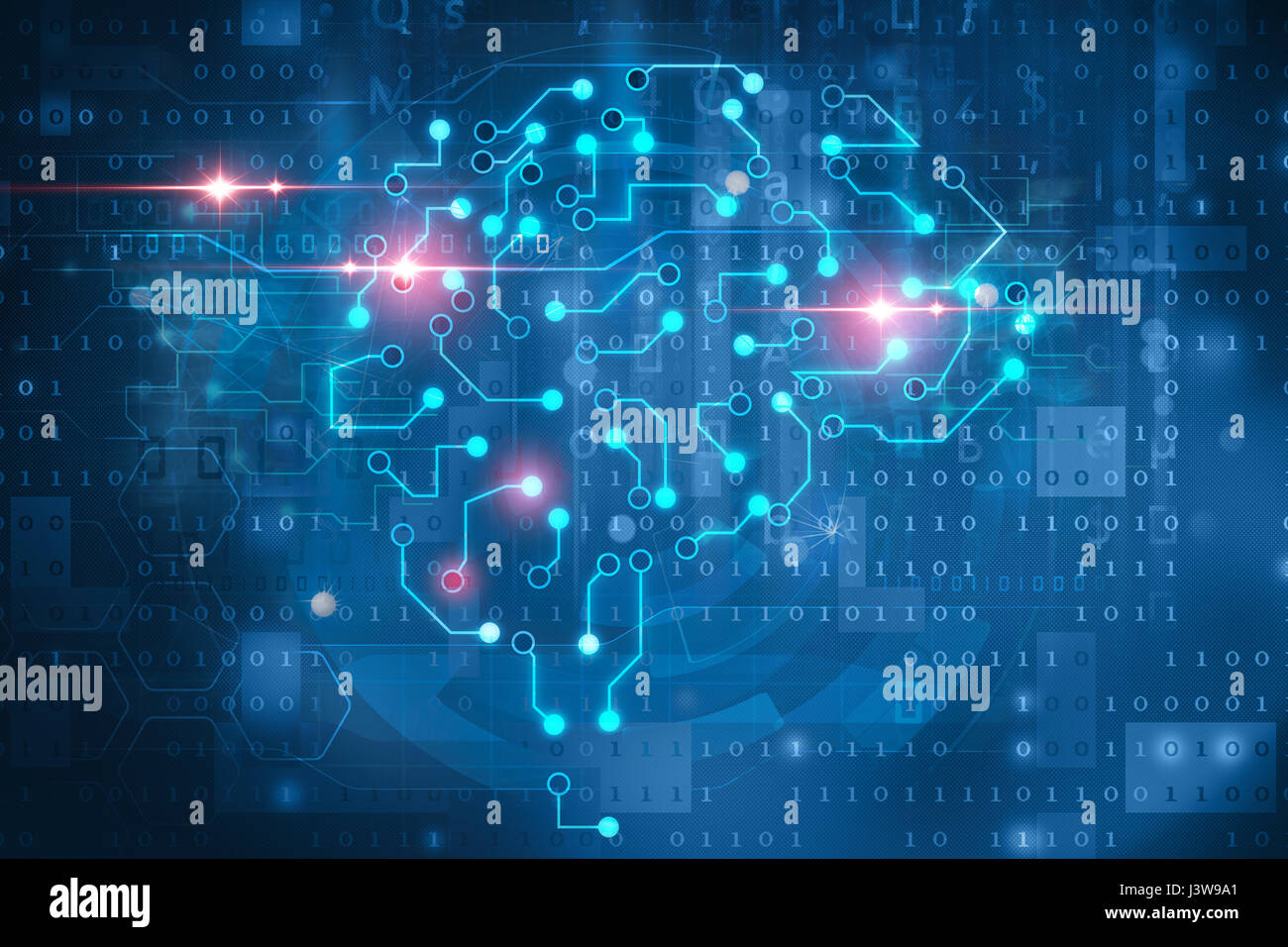 Computer flusso dati sullo sfondo Foto Stock