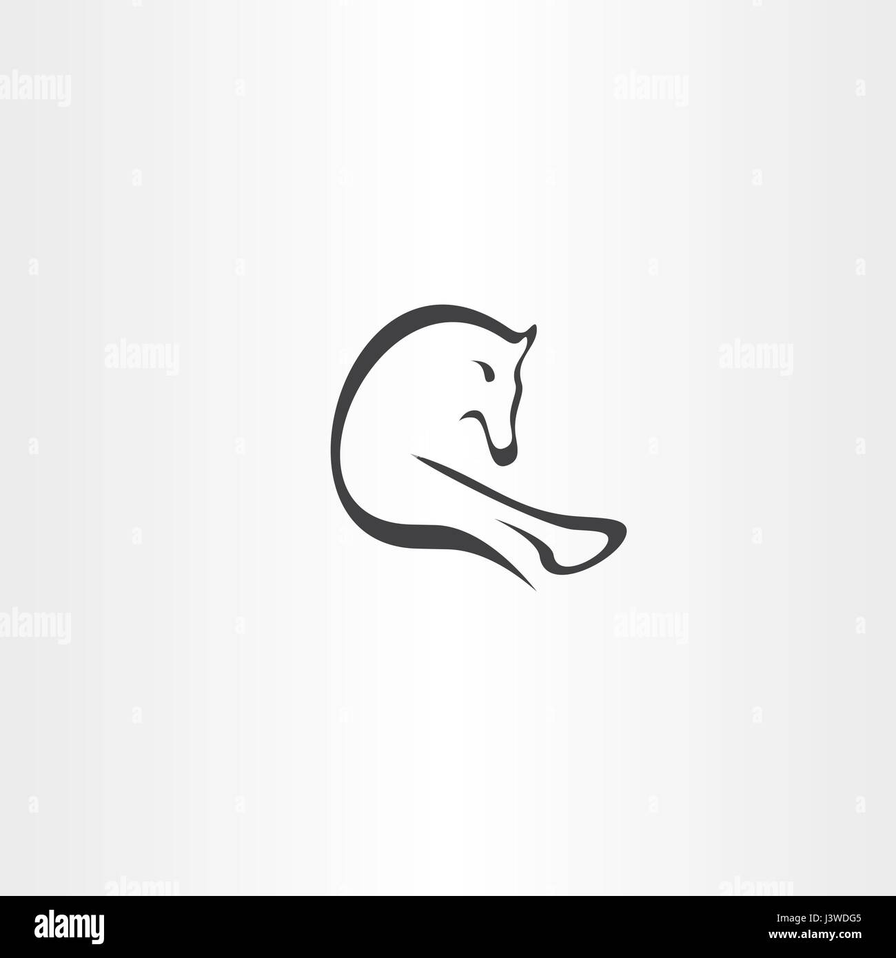 Black Horse Running vettore icona logo design Illustrazione Vettoriale