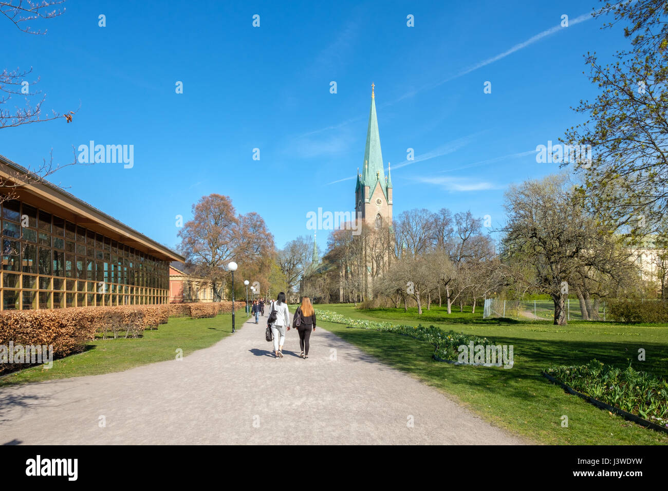 Linkoping Cattedrale il 2 maggio 2017 a Linkoping. La cattedrale è di circa 800 anni. Foto Stock