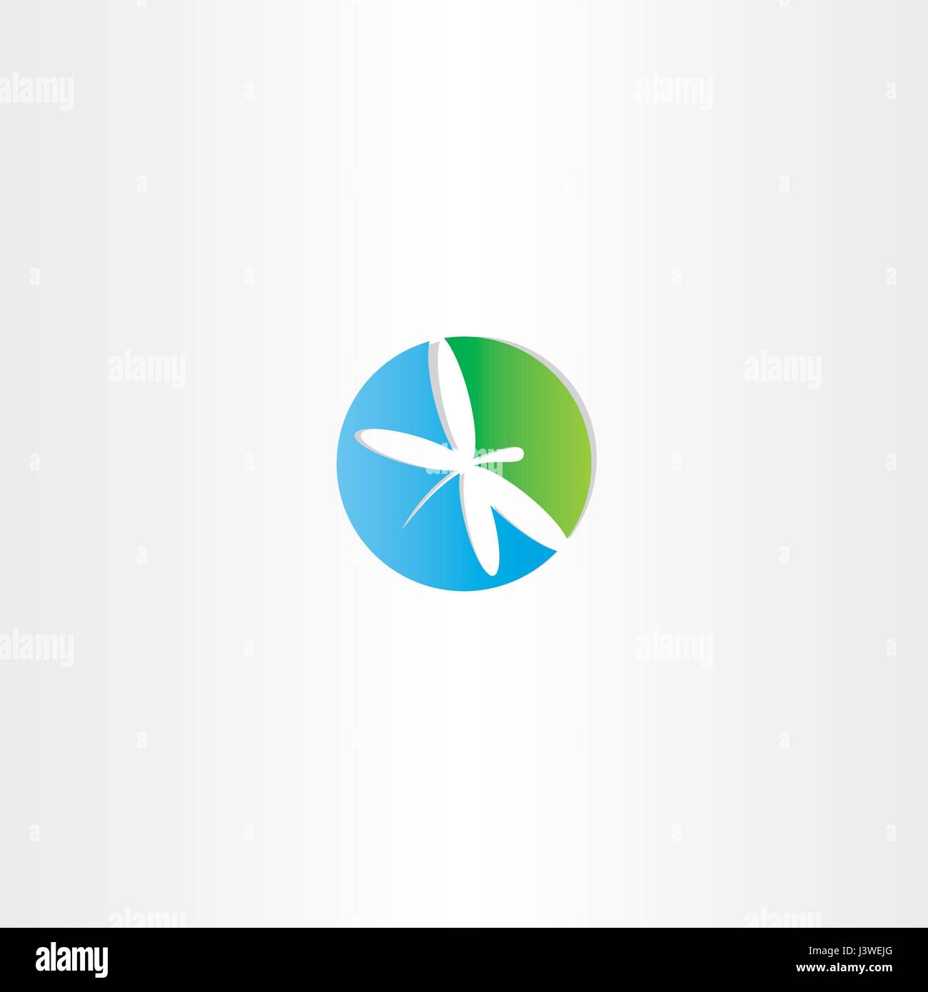 Libellula del logo a forma di cerchio icona vettore insetto Illustrazione Vettoriale