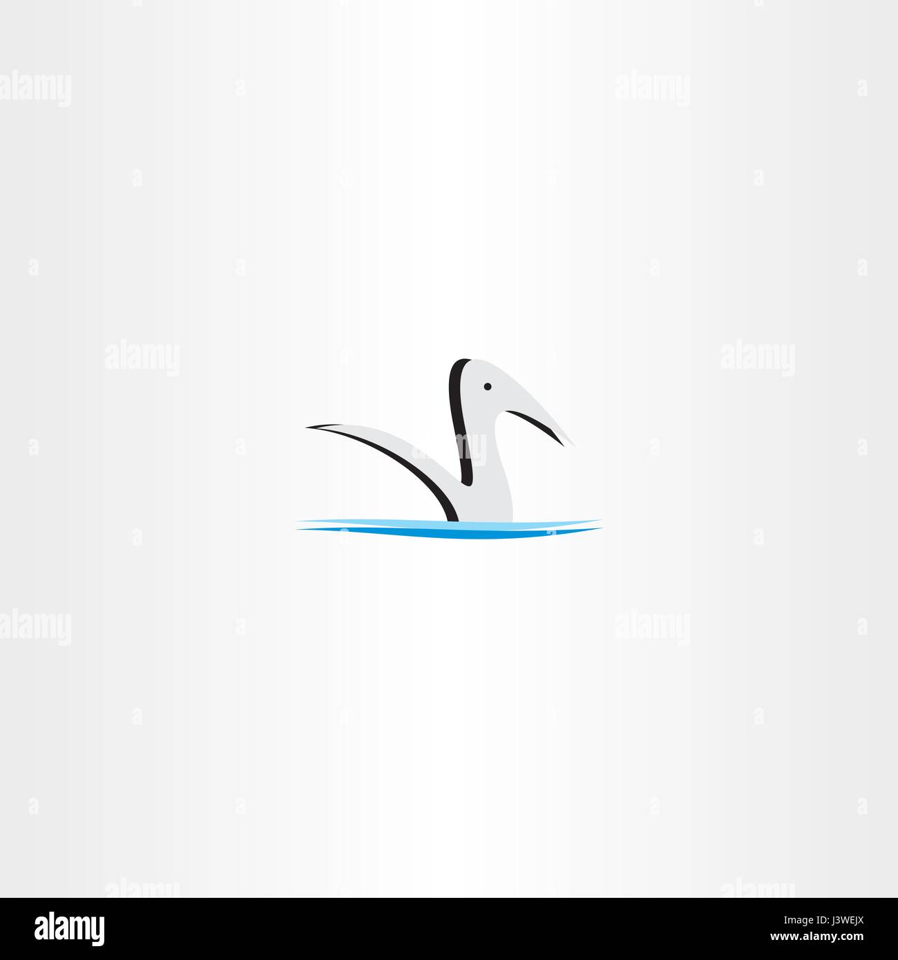 Anatra in acqua vettore logo elemento segno design Illustrazione Vettoriale