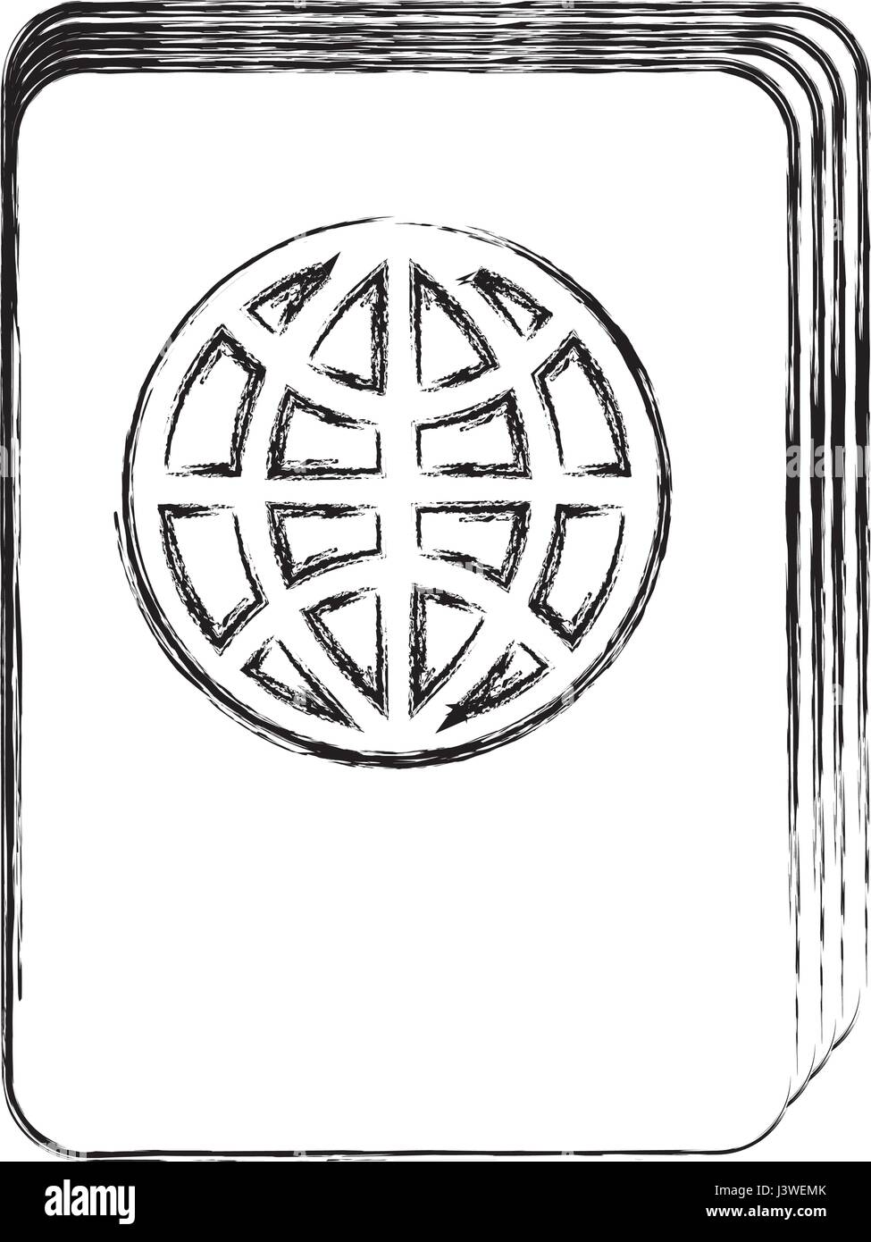 Passaporto Documento icona isolato Illustrazione Vettoriale