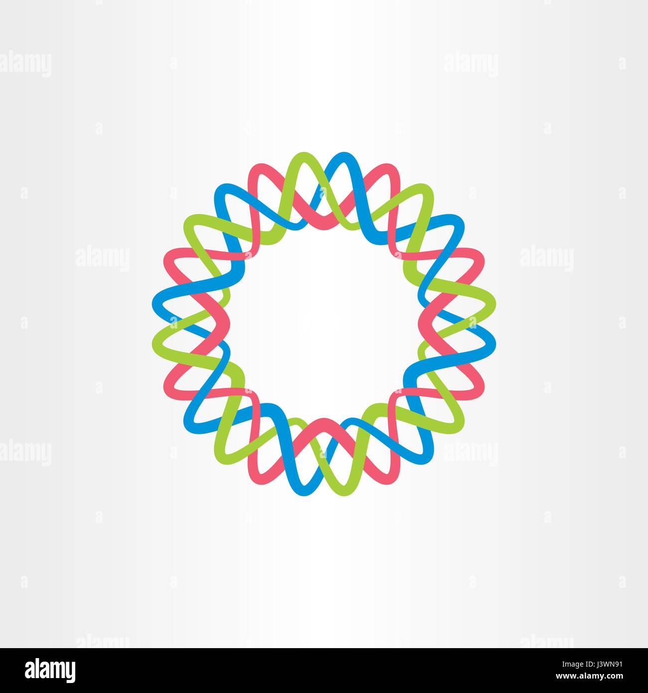 Logo aziendale cerchio icona tech colorato Illustrazione Vettoriale