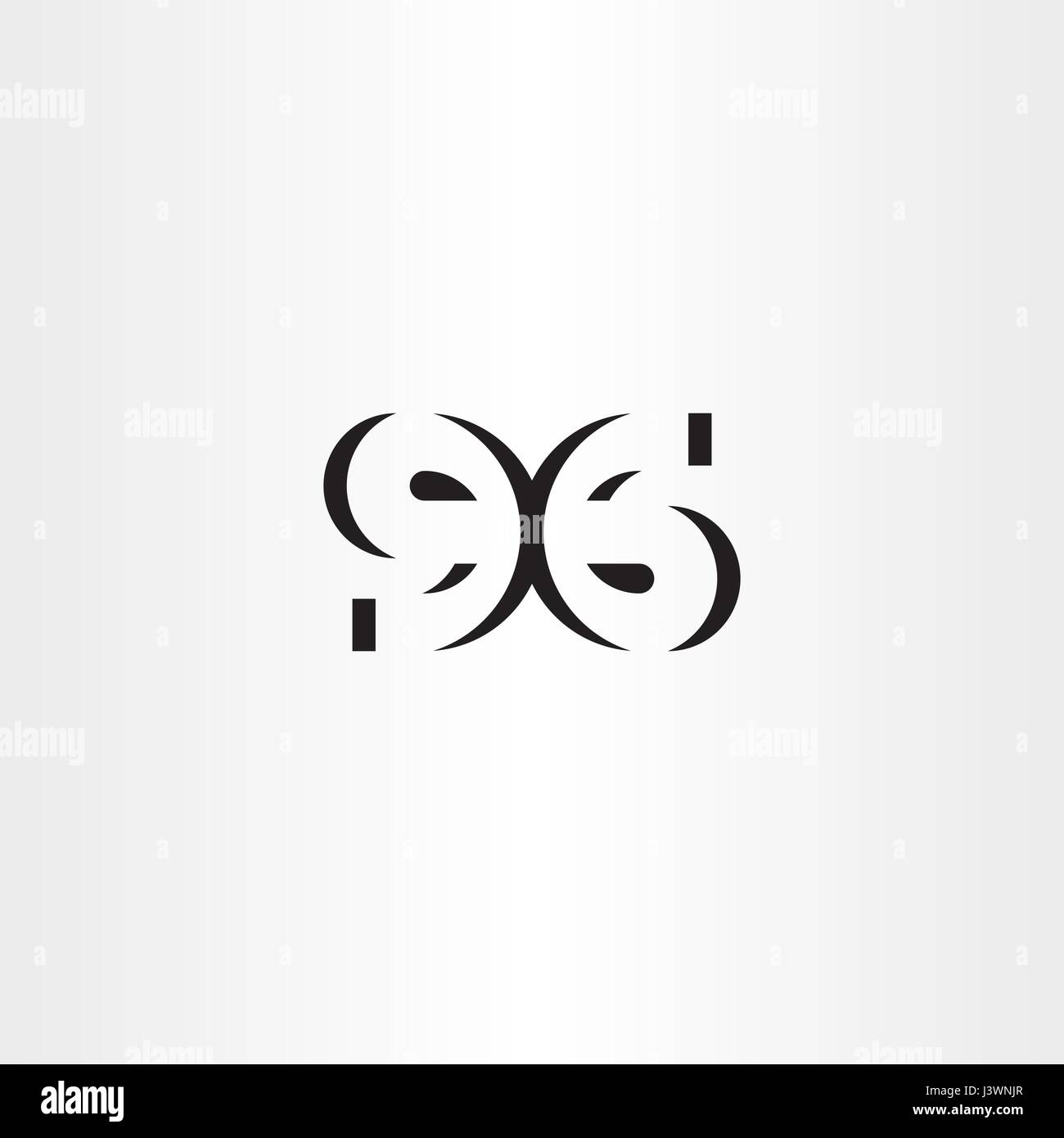 Numero 96 novantasei icona vettore Illustrazione Vettoriale