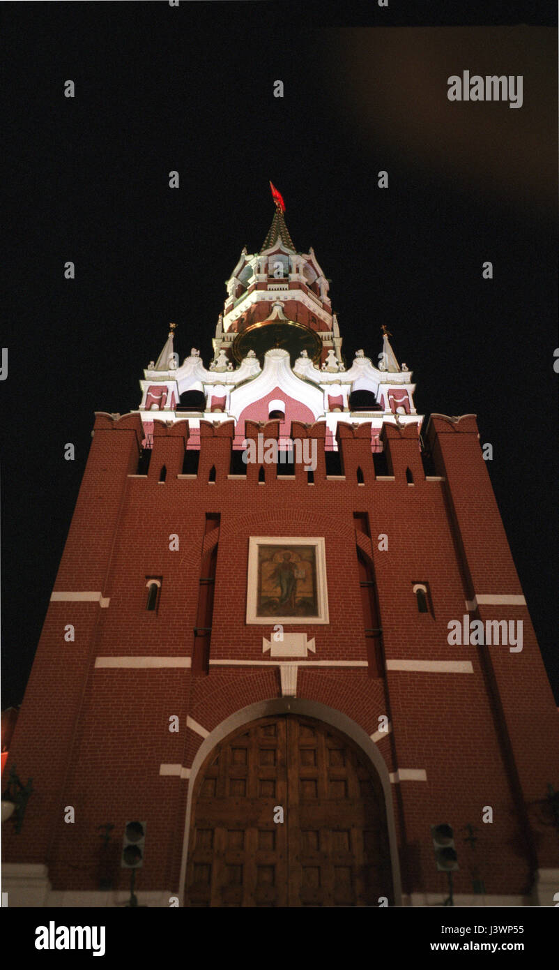 La Piazza Rossa di notte, Mosca, Russia(girato su pellicola Fujifilm Natura 1600) Foto Stock