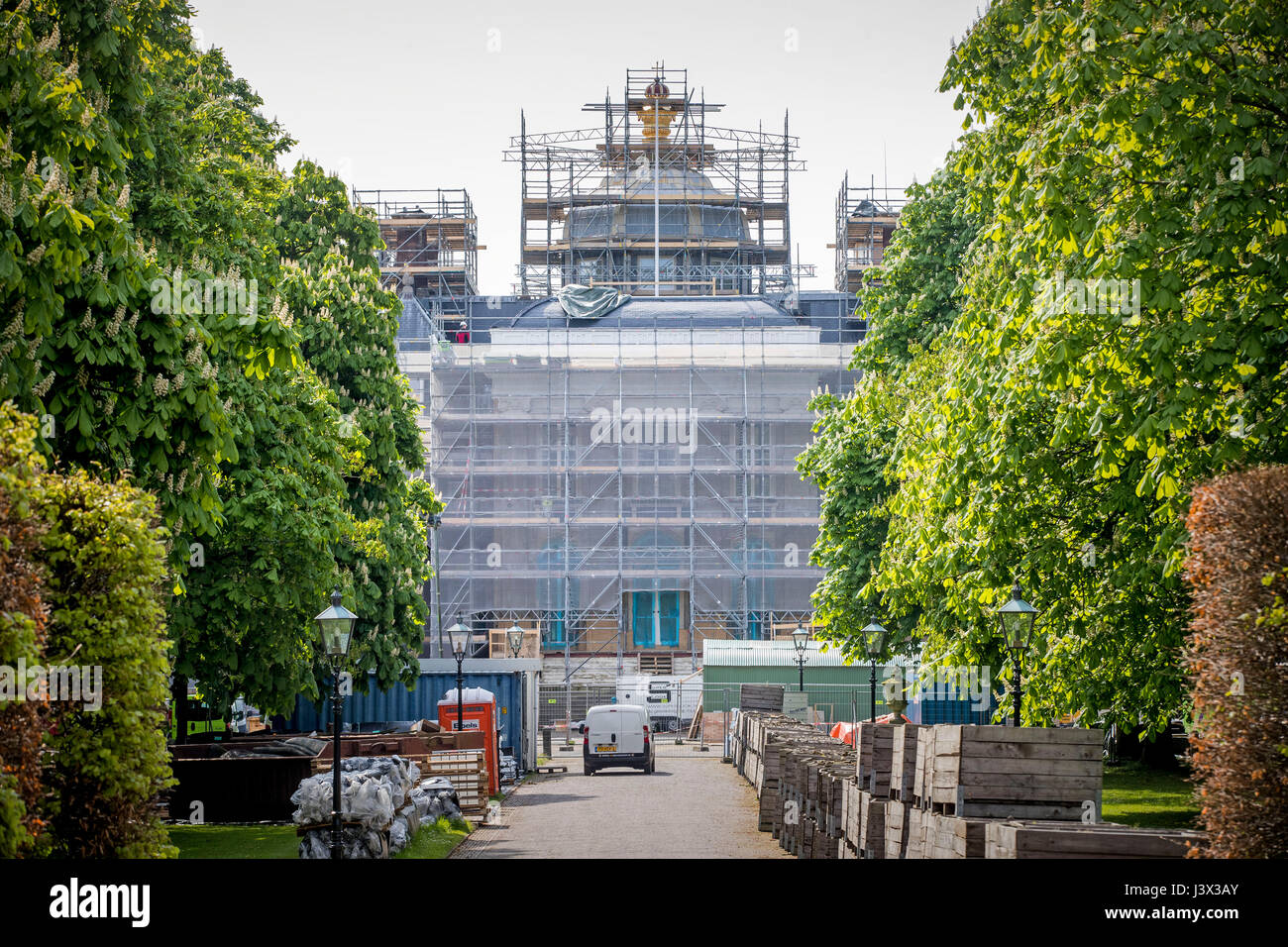 Ristrutturazione di Palazzo Huis ten Bosch, futura residenza del Re Willem-Alexander e Regina Maxima a L'Aia, 4 maggio 2017. Foto: Patrick van Katwijk PAESI BASSI OUT point de vue fuori - nessun filo SERVICE - foto: Patrick van Katwijk/Olandese Photo Press/dpa Foto Stock